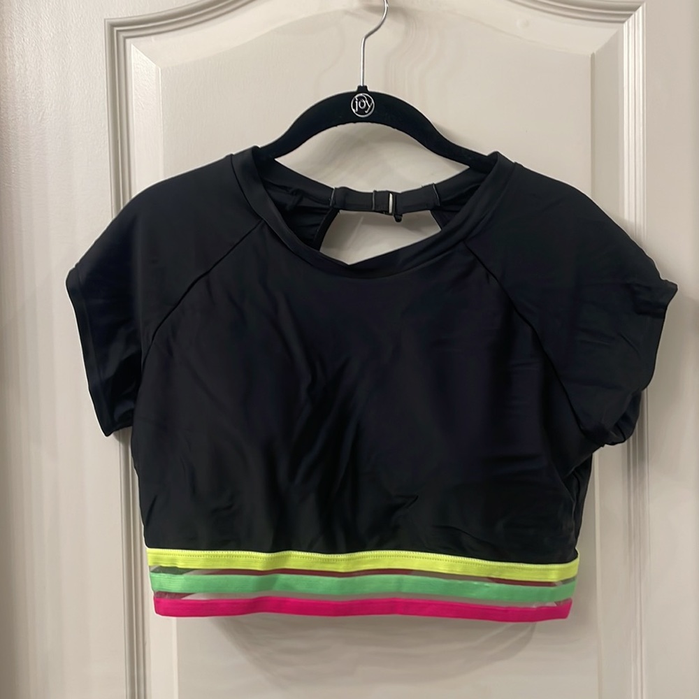NWOT Neon Banded Rash Guard Top - Picture 6 of 9